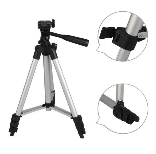 Pack of 3 Adjustable Tripod Stands – 3.5ft Mobile & DSLR Camera Stand with Holder & Bag (Model 3110)