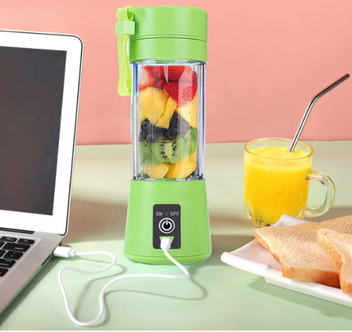 Portable Mini 6-Blade Juicer Blender – Rechargeable Outdoor Juicing Cup (380ml)