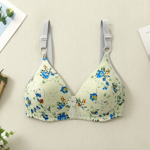 Printed Soft Cotton Padded Bra for Women – Comfortable Everyday Undergarment with Stylish Print, Breathable Fabric & Gentle Support (Random Color)