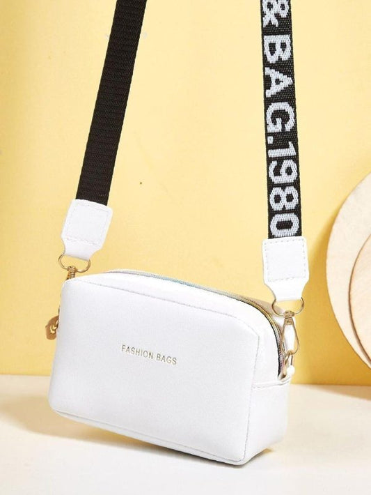 PU Leather Wide Strap Crossbody Bag – Simple & Stylish Small Shoulder Bag for Women, Everyday Casual Purse