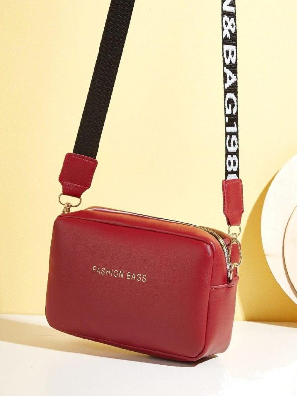 PU Leather Wide Strap Crossbody Bag – Simple & Stylish Small Shoulder Bag for Women, Everyday Casual Purse