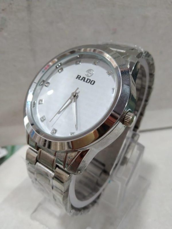 Rado Men’s Formal Wrist Watch – Luxury Quartz Watch with Stainless Steel Chain (Box Included)