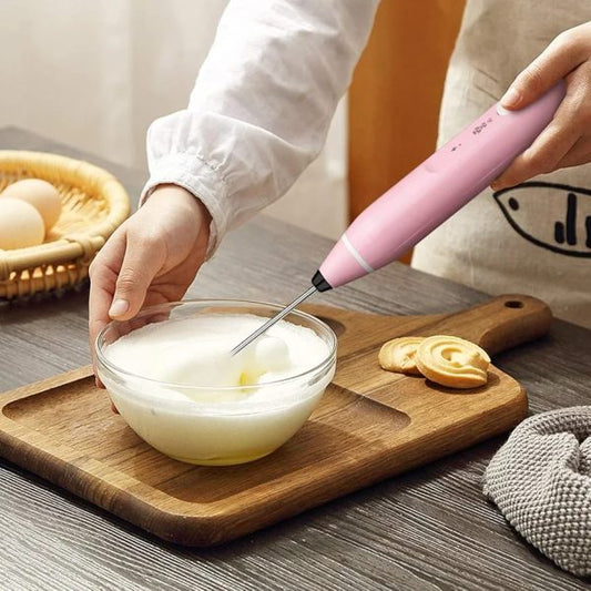 Rechargeable Handheld Milk Frother – 3-Speed Electric Coffee Mixer for Latte, Cappuccino & Drinks