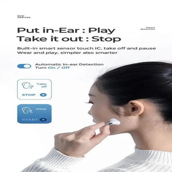Joyroom T03s Pro TWS Earbuds – Active Noise Cancelling (ANC) Wireless Bluetooth Earphones – White
