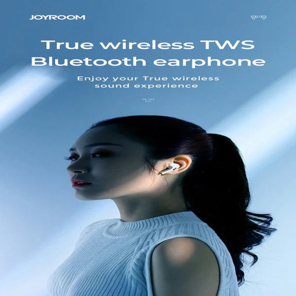 Joyroom T03s Pro TWS Earbuds – Active Noise Cancelling (ANC) Wireless Bluetooth Earphones – White