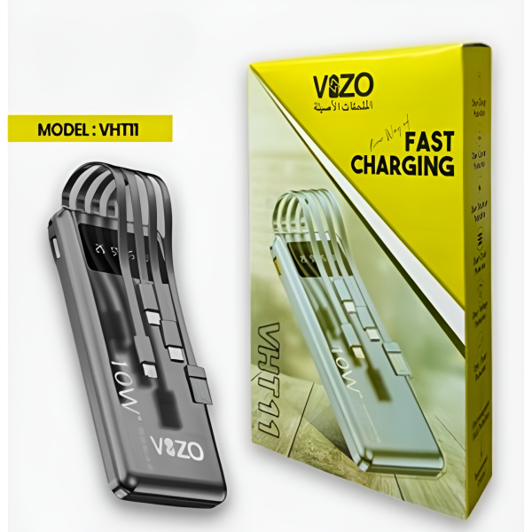 Vizo VHT-11 Full-Size Power Bank – 10,000mAh Portable Charger for Android & Mobile Phones