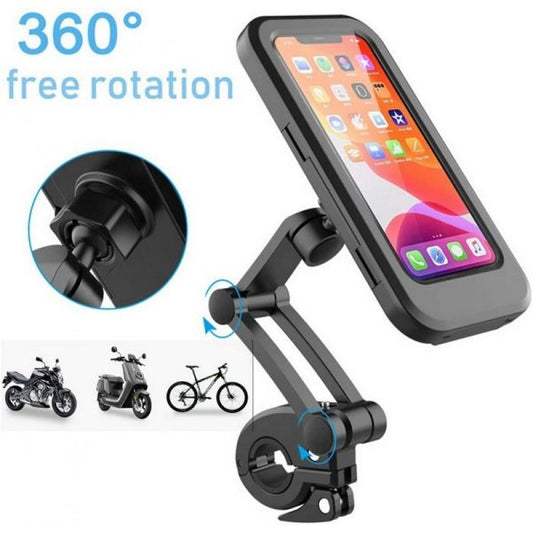 Waterproof Magnetic Bicycle Mobile Phone Holder – 360° Rotating Bike Mount for Smartphones