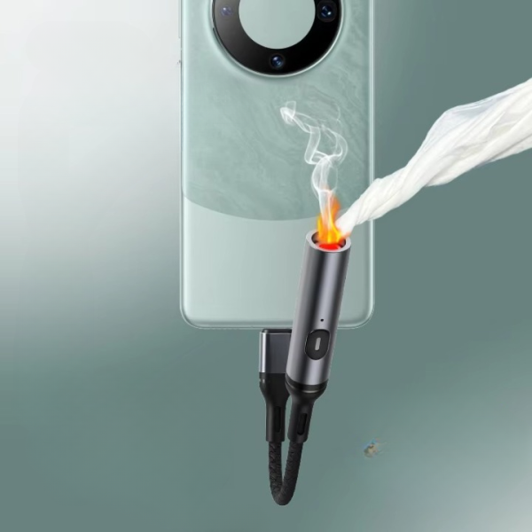Windproof USB Mobile Phone Charging Lighter – Outdoor Cigarette Lighter with Box | Rechargeable